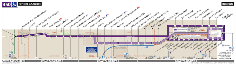 Linea de bus 350 CDG Paris