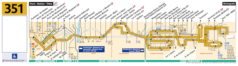 Linea de bus 351 CDG Paris