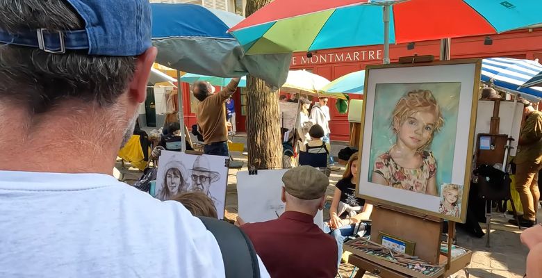 Artistas callejeros en Place du tertre